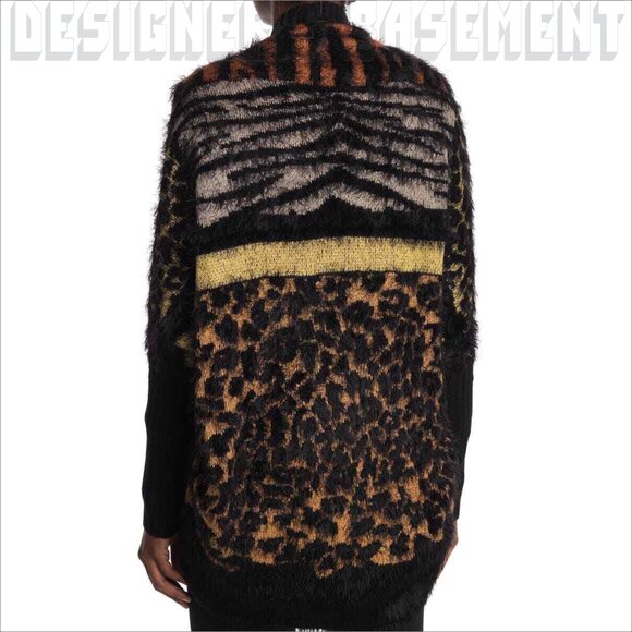 Max Sport S/M Animal Eyelash Knit Dolman Sleeve Cocoon Sweater Cardigan NWT - Picture 6 of 6